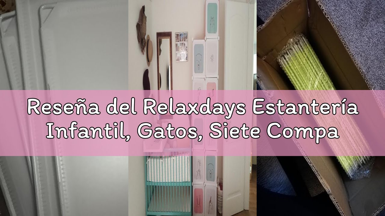 Reseña del Relaxdays Estantería Infantil, Gatos, Siete Compartimentos, Perchero, Armario, 145 x 74 x