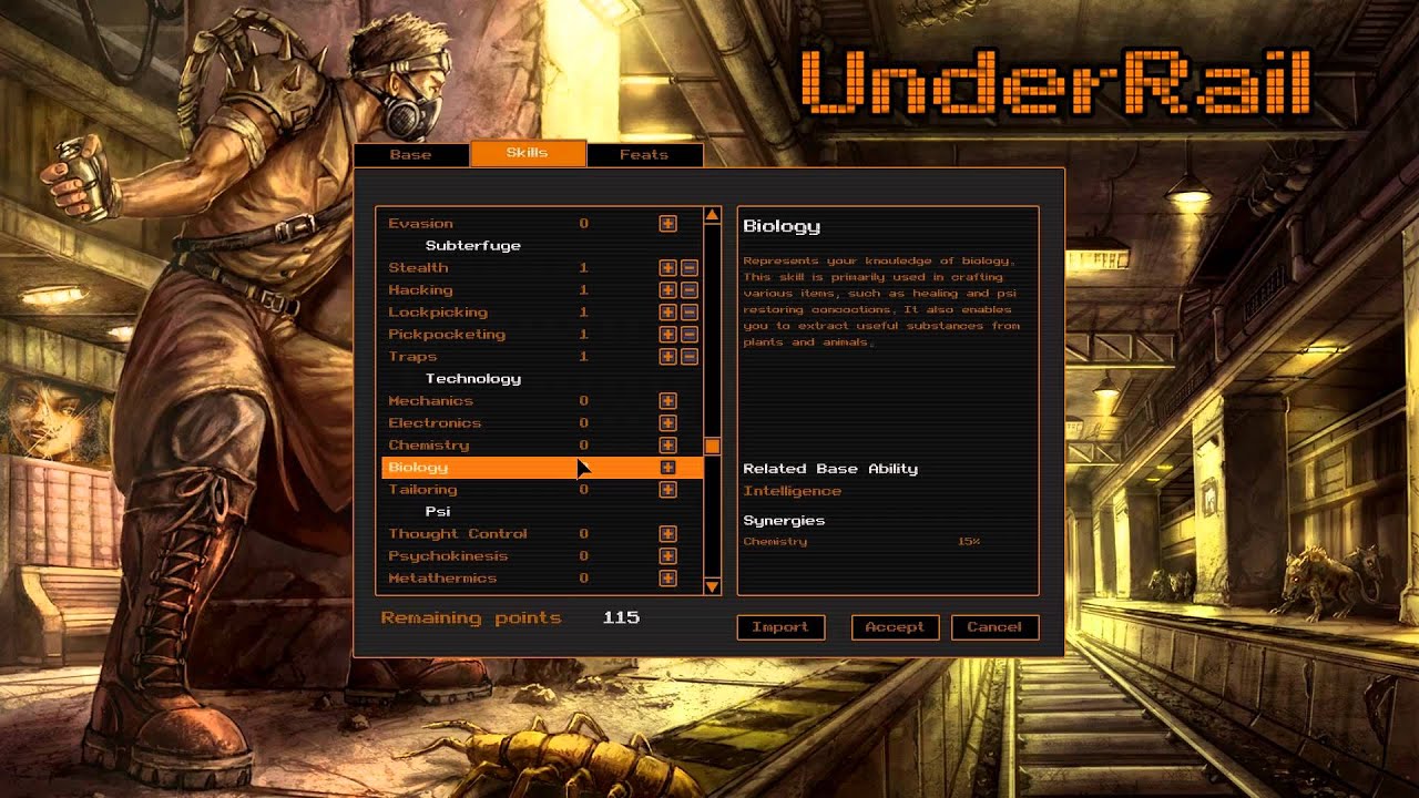 Underrail - Lets Play - Part 1 - Character Creation, Stats and More