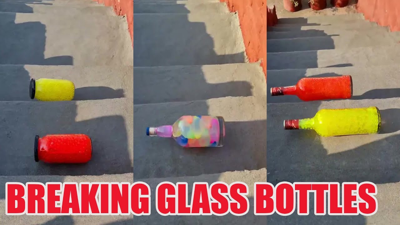 Breaking Glass Bottles and Balloon Drops 🔥 Crushing Crunchy & Soft Things #asmr #satisfying