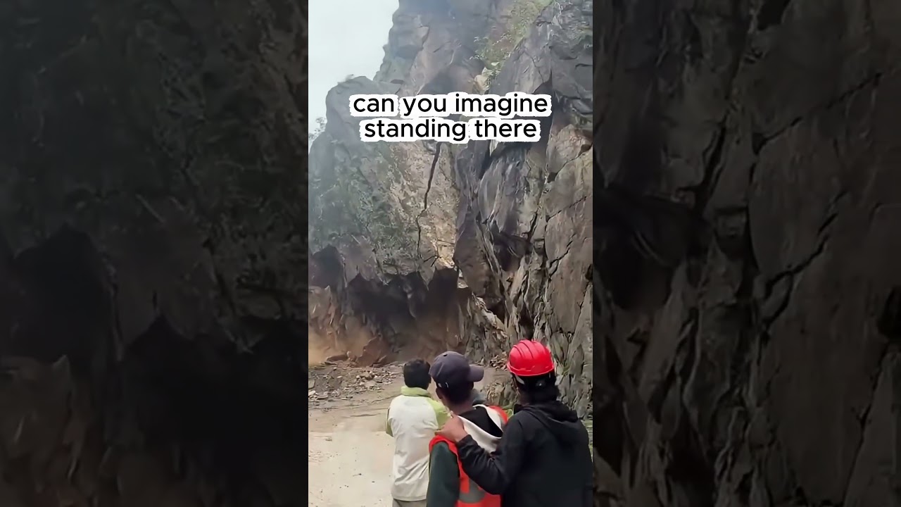 POV: The Mountain Falls Onto The Road... 🏔️ #epicweather #flood #weather #tornado #storm #landslide