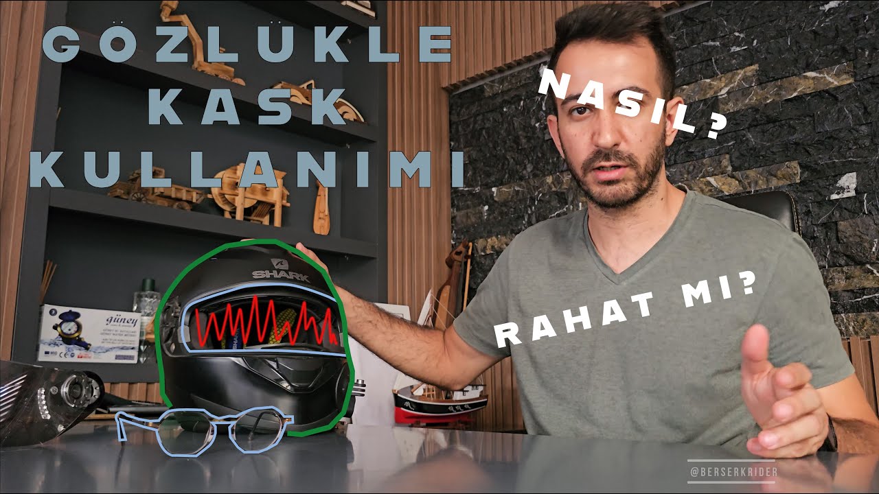 GÖZLÜKLE KASK KULLANIMI - SHARK RIDILL KASK ÜZERİNDEN ANLATTIM
