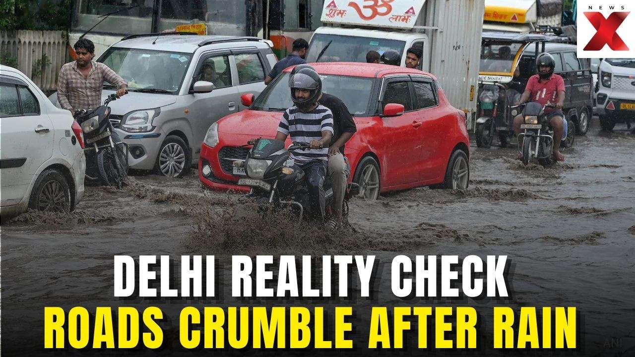 Delhi Reality Check: Deep Potholes Slow Traffic After Heavy Rain Across Capital