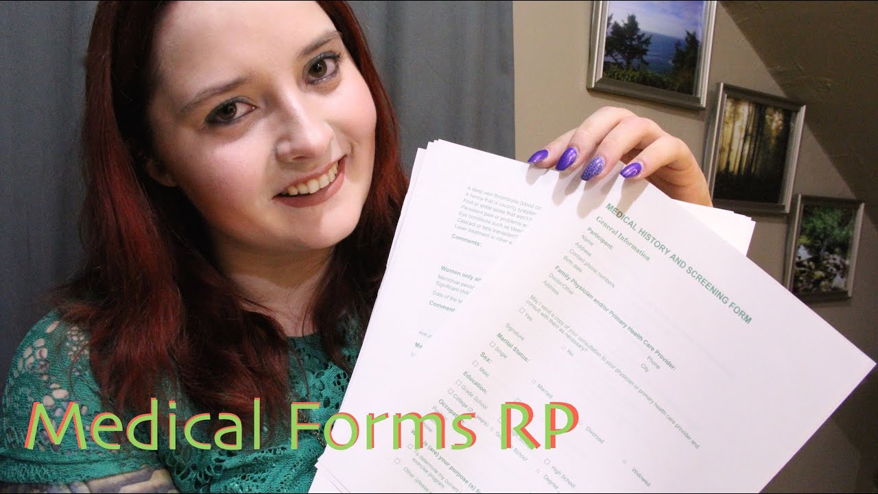 [ASMR] Medical Forms Role Play