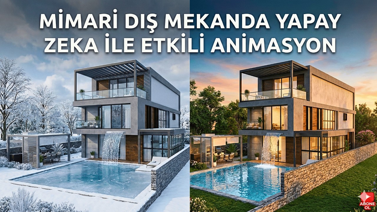 YAPAY ZEKA İLE DIŞ MEKAN MİMARİ ANİMASYON ? #mimari