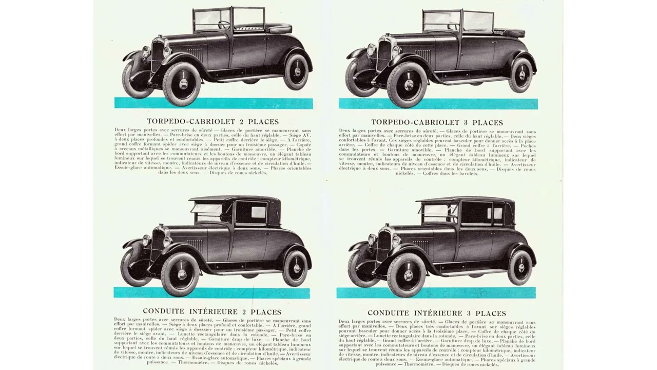 1926 Citroën 10 CV Brochure  A C  440  France  Fold out  B14 Chassis