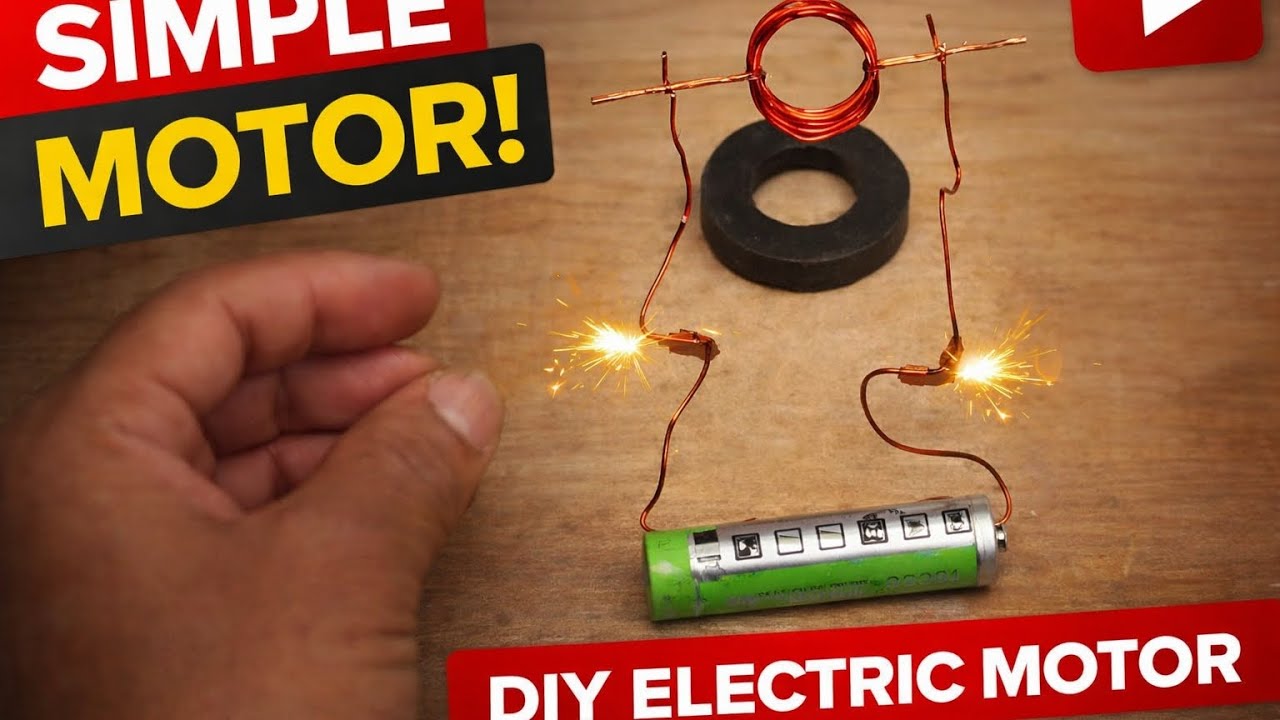 How to Make a Simple Electric Motor at Home | Easy DIY Motor Experiment