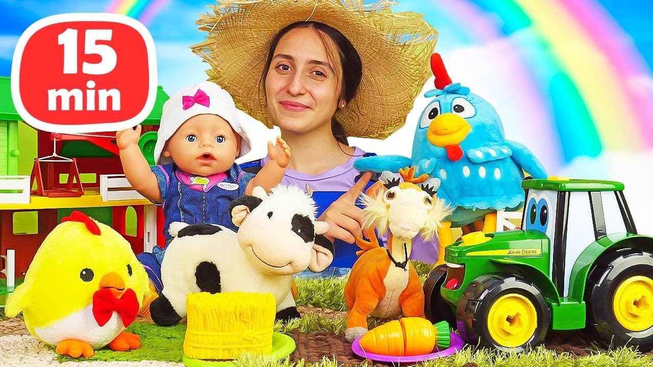 La Tata perfetta e gli animali per bambini! Video e giochi per bambini con le bambole Baby Born