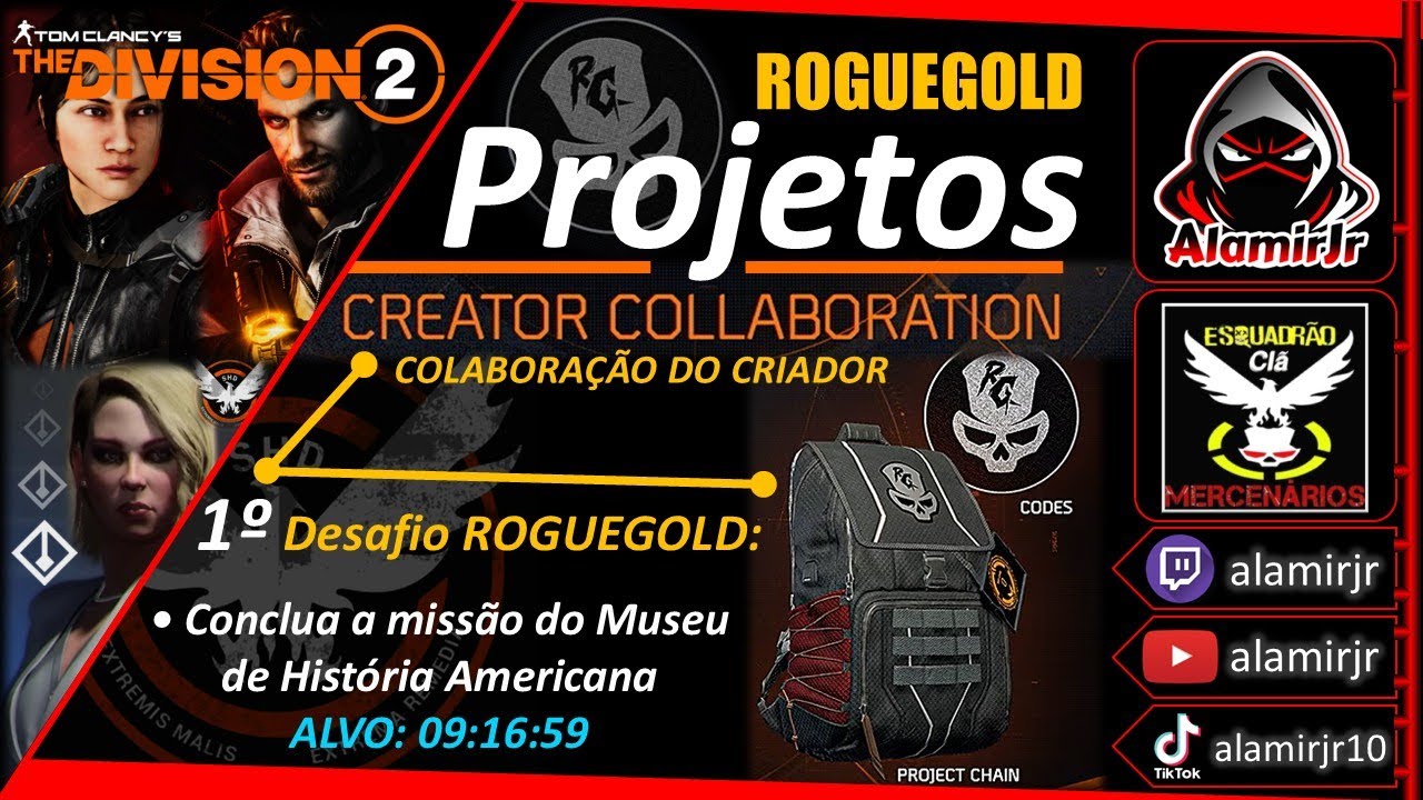 The Division 2 - Projetos Creator Collaboration - ROGUEGOLD - Desafio 1 - PS5 - Cl&atilde; MBR✌️
