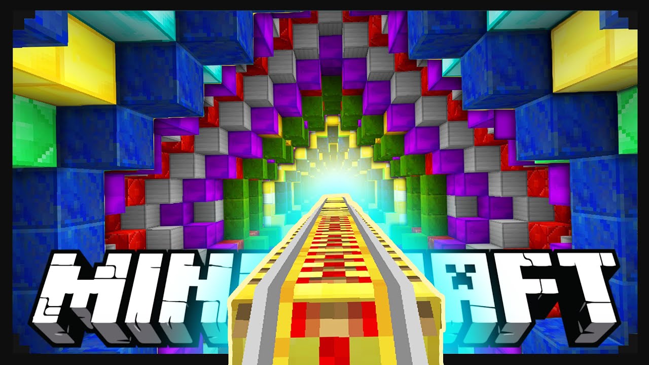 Riding an OPTICAL ILLUSION Roller-coaster in Minecraft