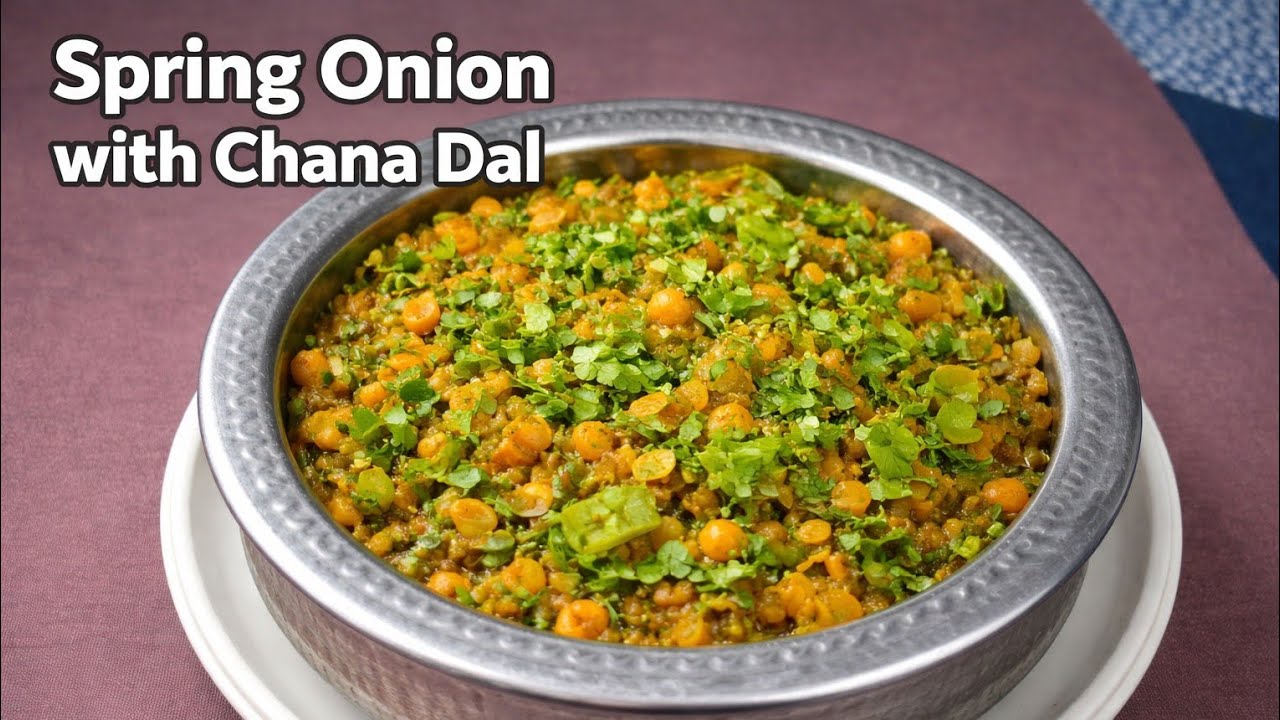 Hari piyaz aur chana ki dal ki sabzi.spring onion with chana dal.recipe.😊 bhooth maze ki