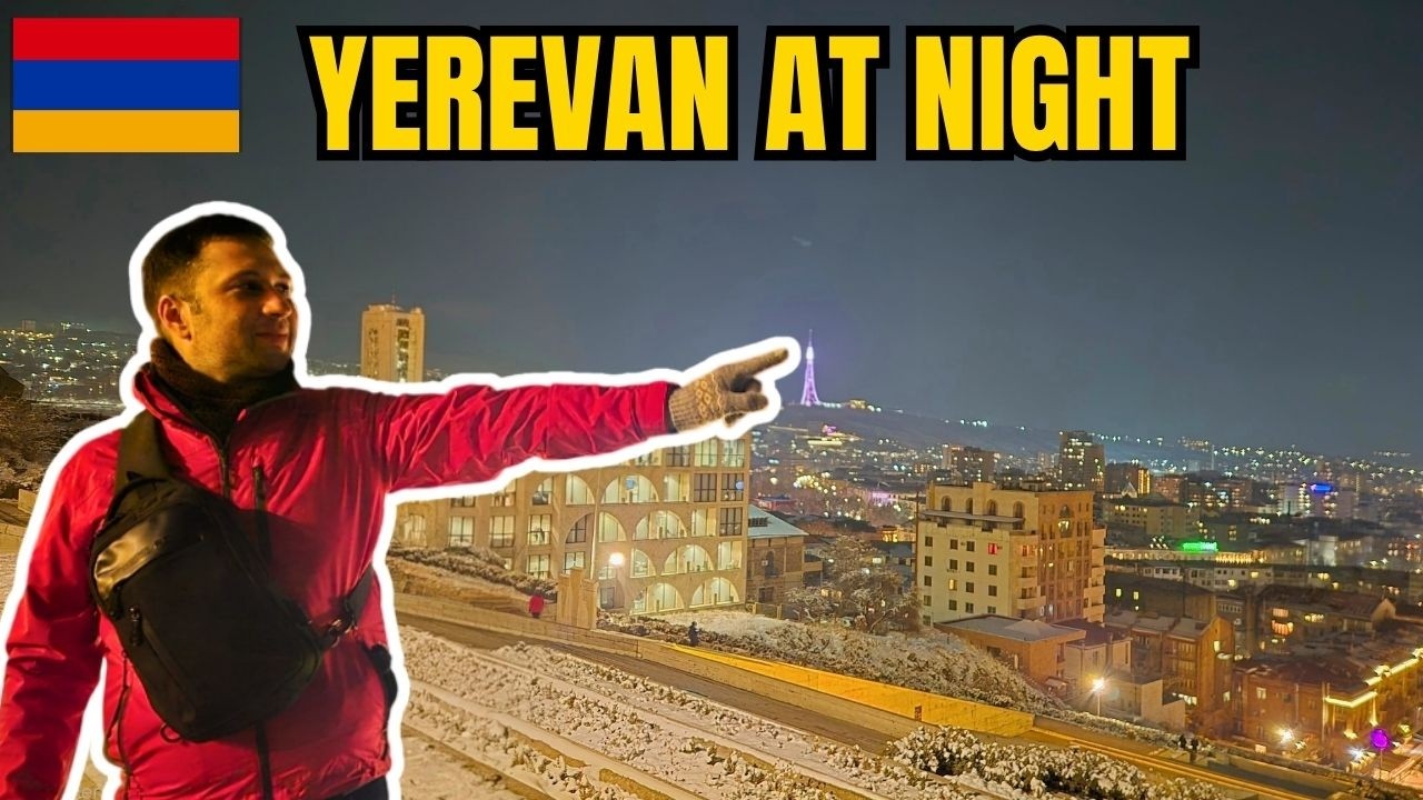 Yerevans Cascade: A Stunning Nighttime Spectacle  🇦🇲