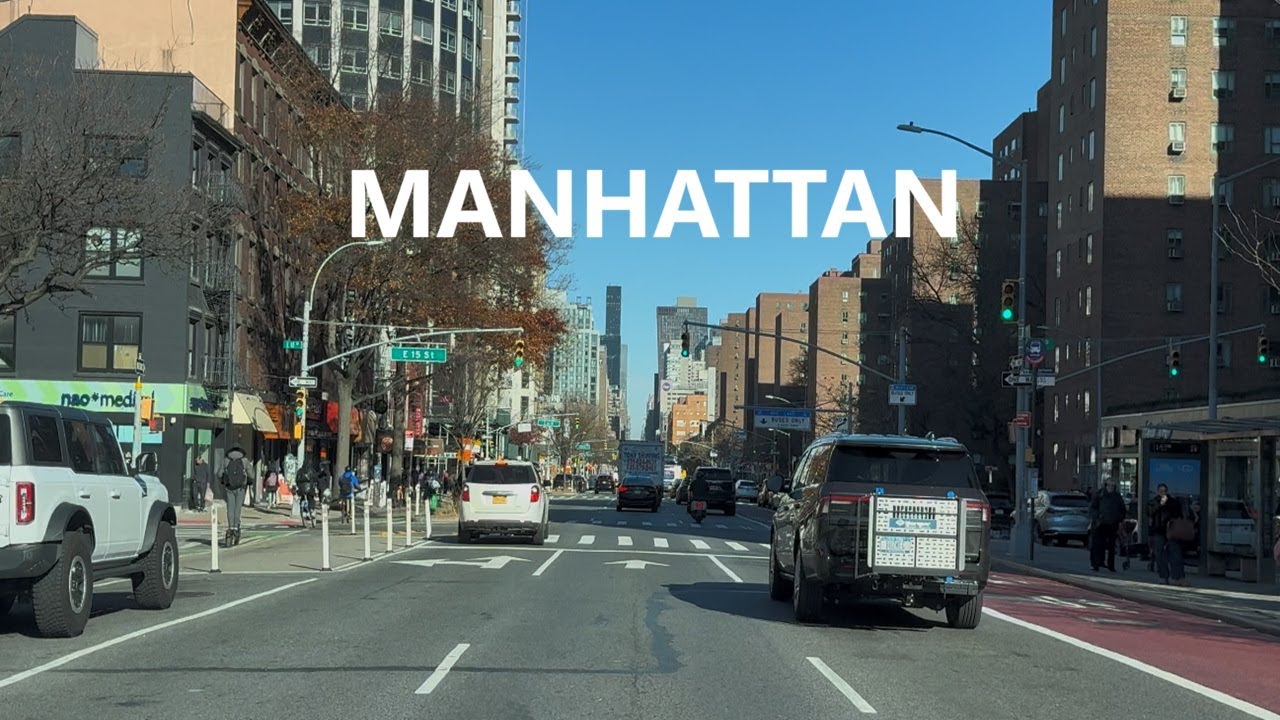 Driving along 1st Avenuу, Manhattan, NEW YORK