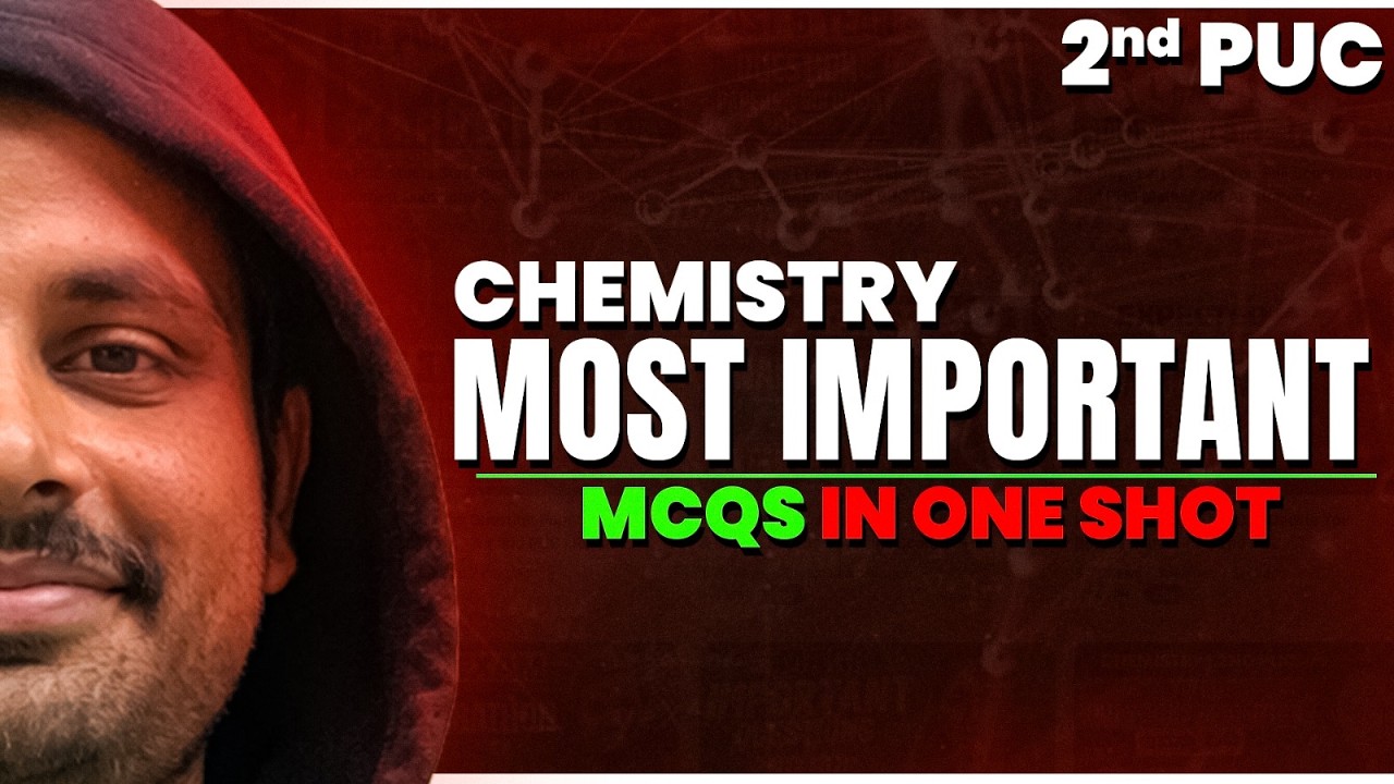 Chemistry Most Important MCQs for 2nd PUC 🔥 | One Shot Revision #2ndpuc