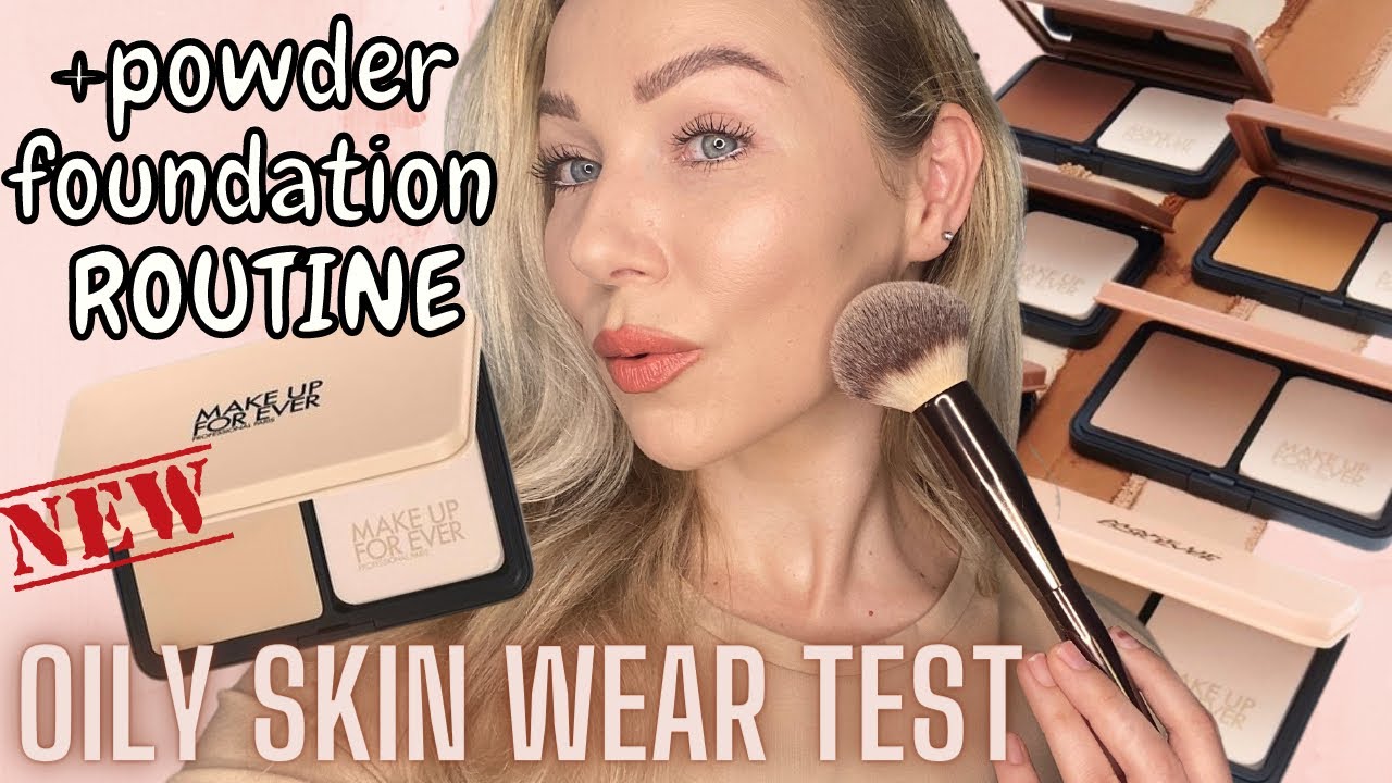 MAKE UP FOREVER HD SKIN MATTE VELVET POWDER FOUNDATION OILY SKIN WEAR TEST + APPLICATION ROUTINE