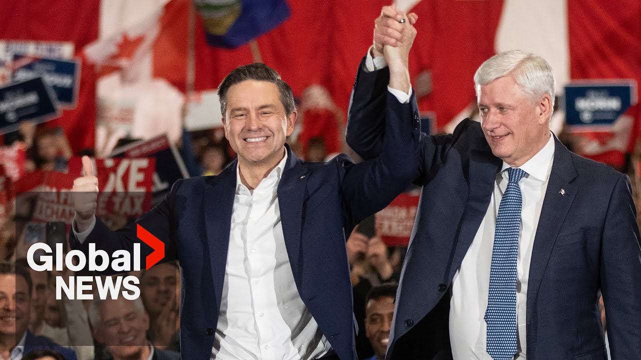 Canada election 2025: Harper endorses Poilievre at rally in Edmonton