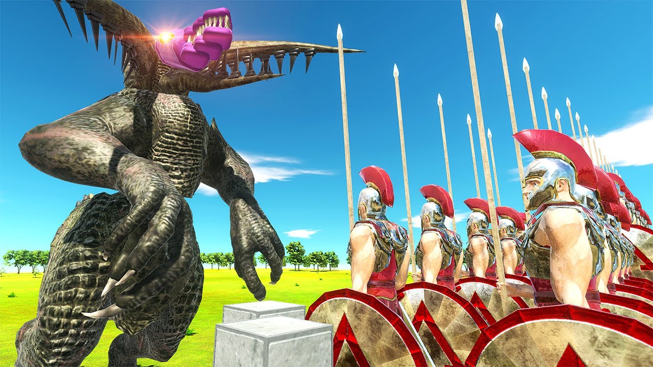 МОНСТР атакует замок, полный спартанцев — Animal Revolt Battle Simulator