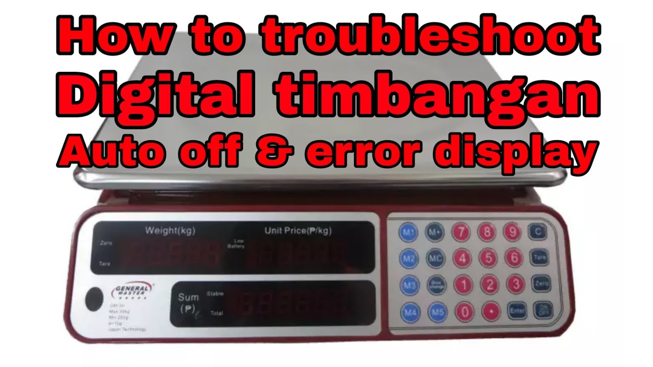 How to troubleshoot digital timbangan (Auto off and error display)