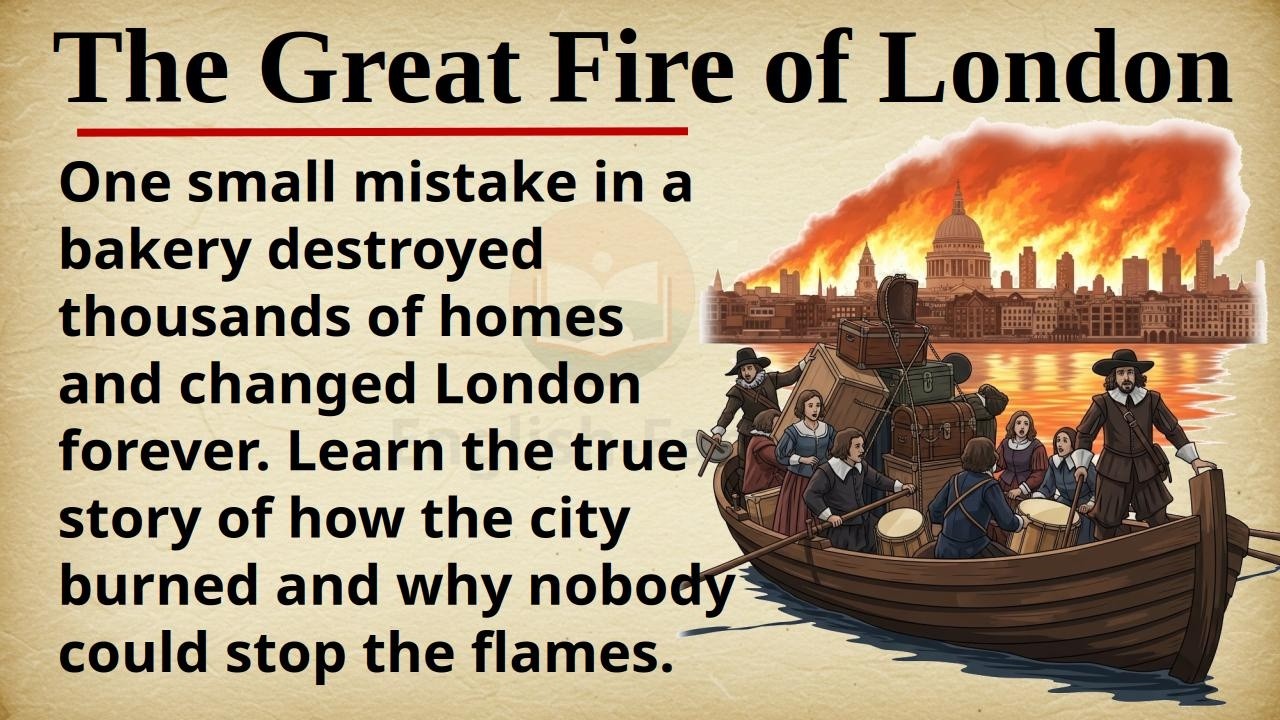 The Great Fire of London 🔥🏙️ Learn English Through Story Level 2 || Graded Reader 🎧