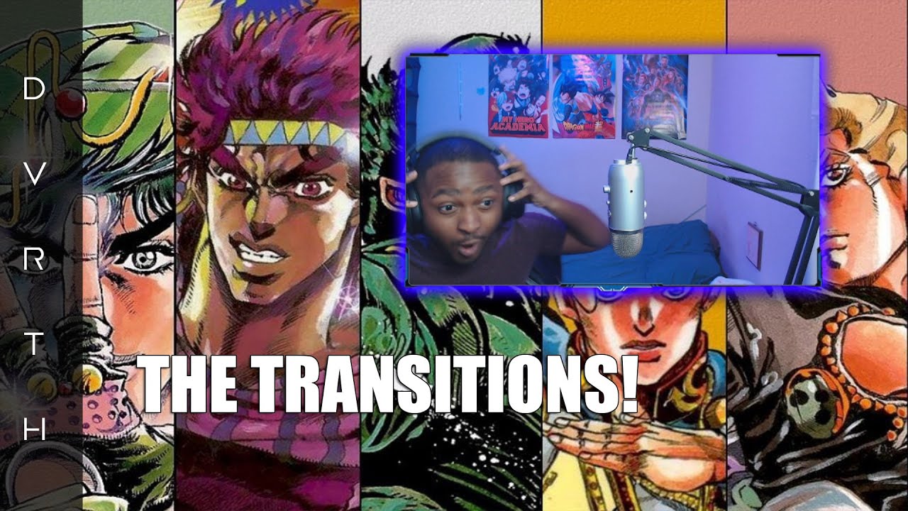 THESE TRANSITIONS ARE FIRE! Reacting to All Jojo's Theme Songs Phantom Tendency: Stardust is Golden