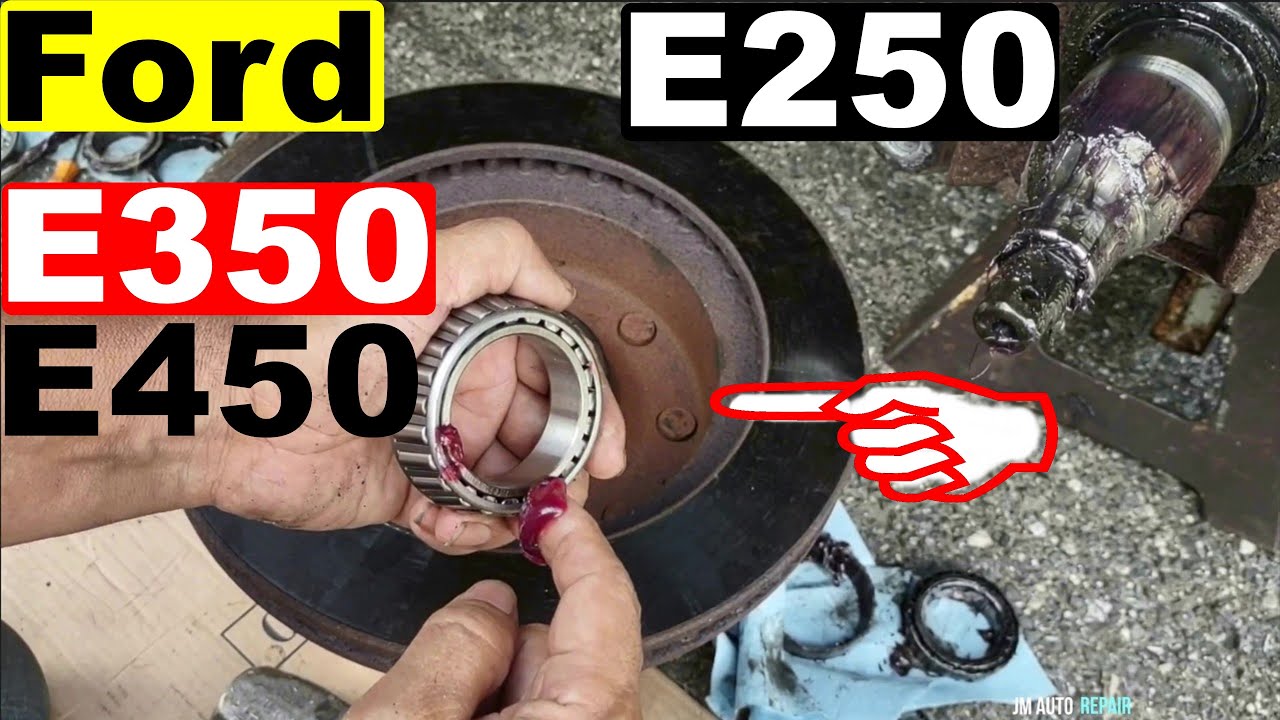 Ford E450 E350 E250 front inner and outer wheel bearing replacement