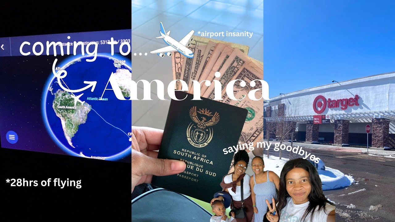 MOVING TO AMERICA 🇺🇸 from South Africa 🇿🇦|visa, airport struggles🛄, First VLOG