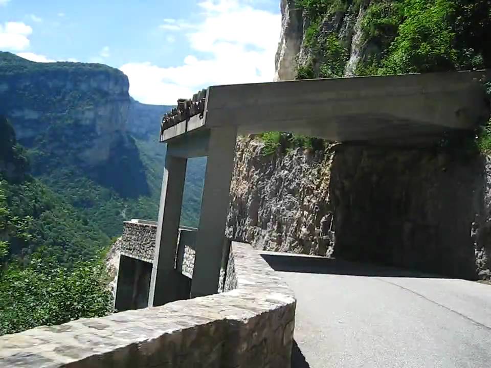 Descent after tunnel descending the Gorges de la Bourne, Vercors, France