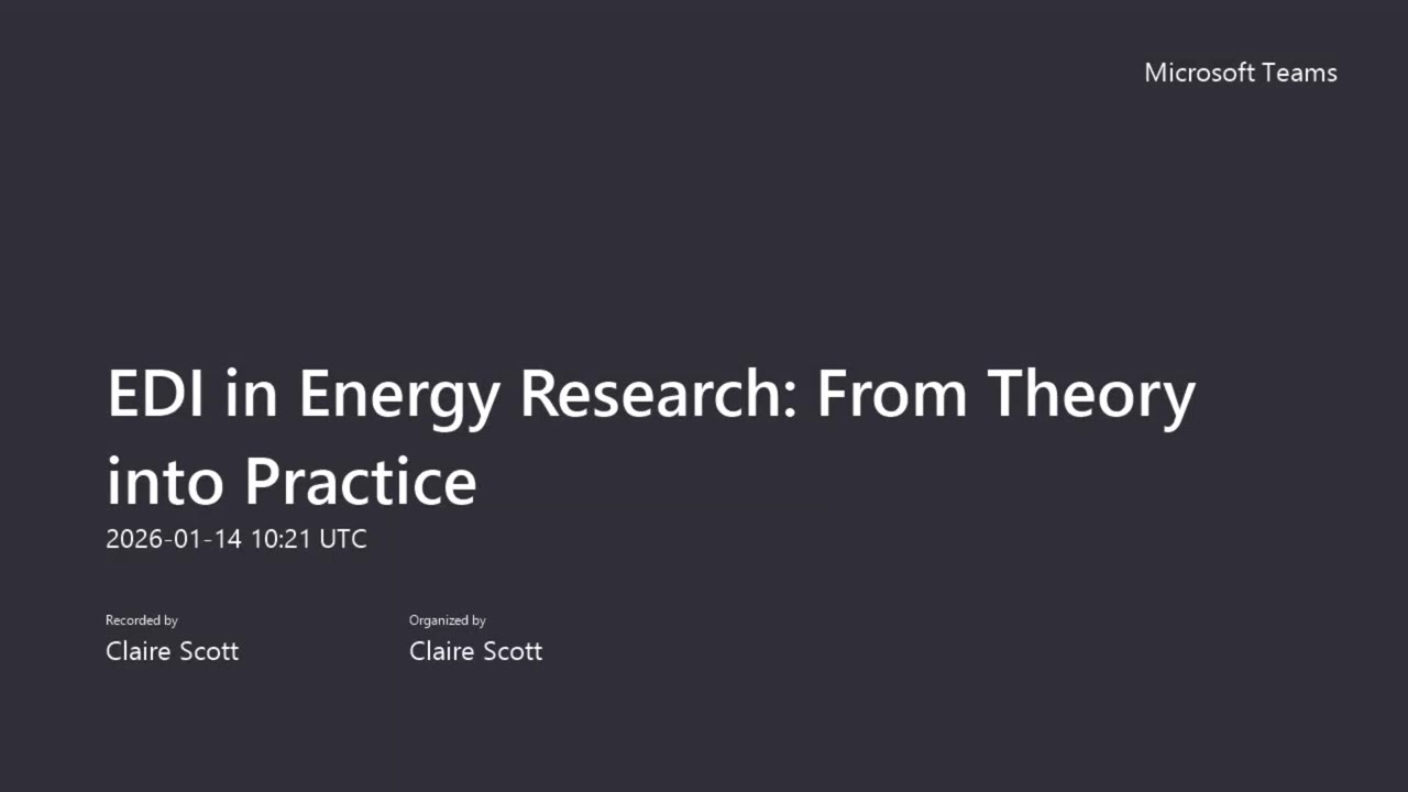 EDI in Energy Research: From Theory into Practice - Welcome, Prof Simone Abram