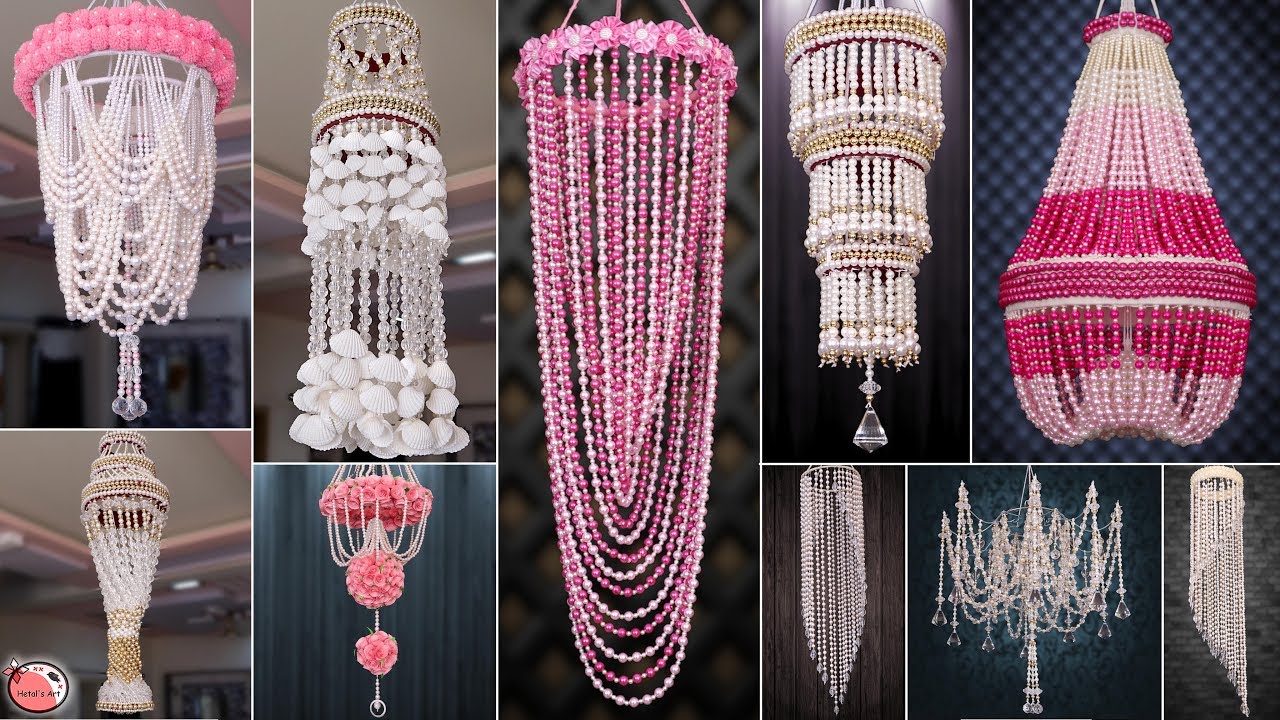 10 Best Easy Wall Hanging Ideas!!! DIY Pearl Chandelier || Jhumer Ideas!