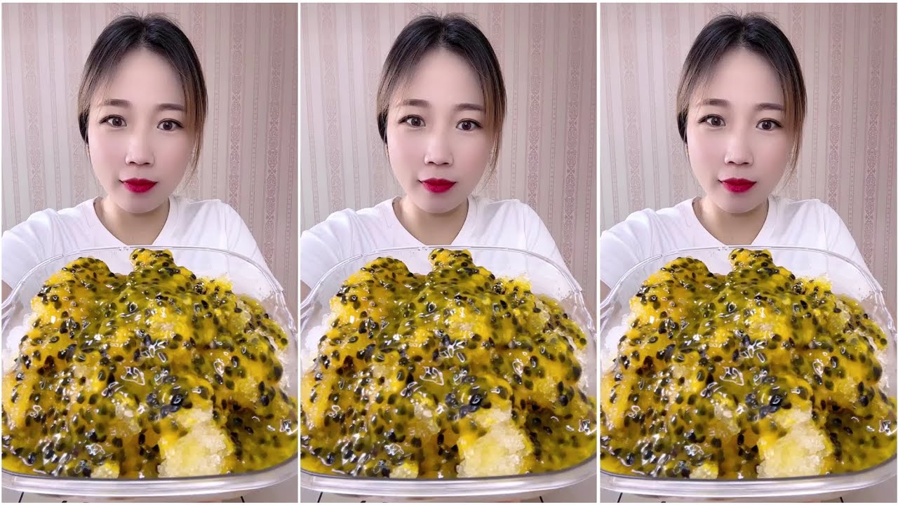 ASMR ICE EATING with PASSION FRUIT | RELAX VIDEO