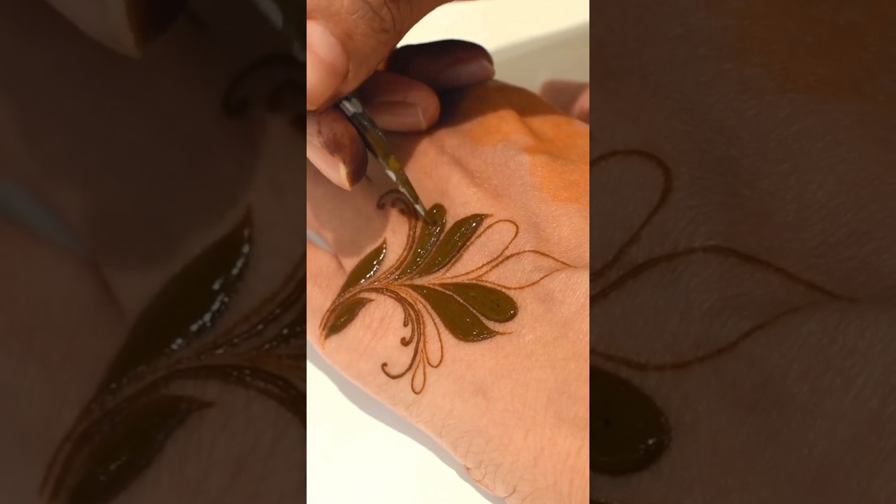 Mehndi design easy and beautiful | learn how to make henna leaves|#mehndidesign #satisfying