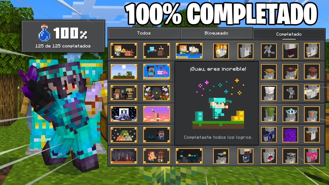 COMPLETO TODOS los LOGROS de MINECRAFT BEDROCK | MINECRAFT BEDROCK AL 100%