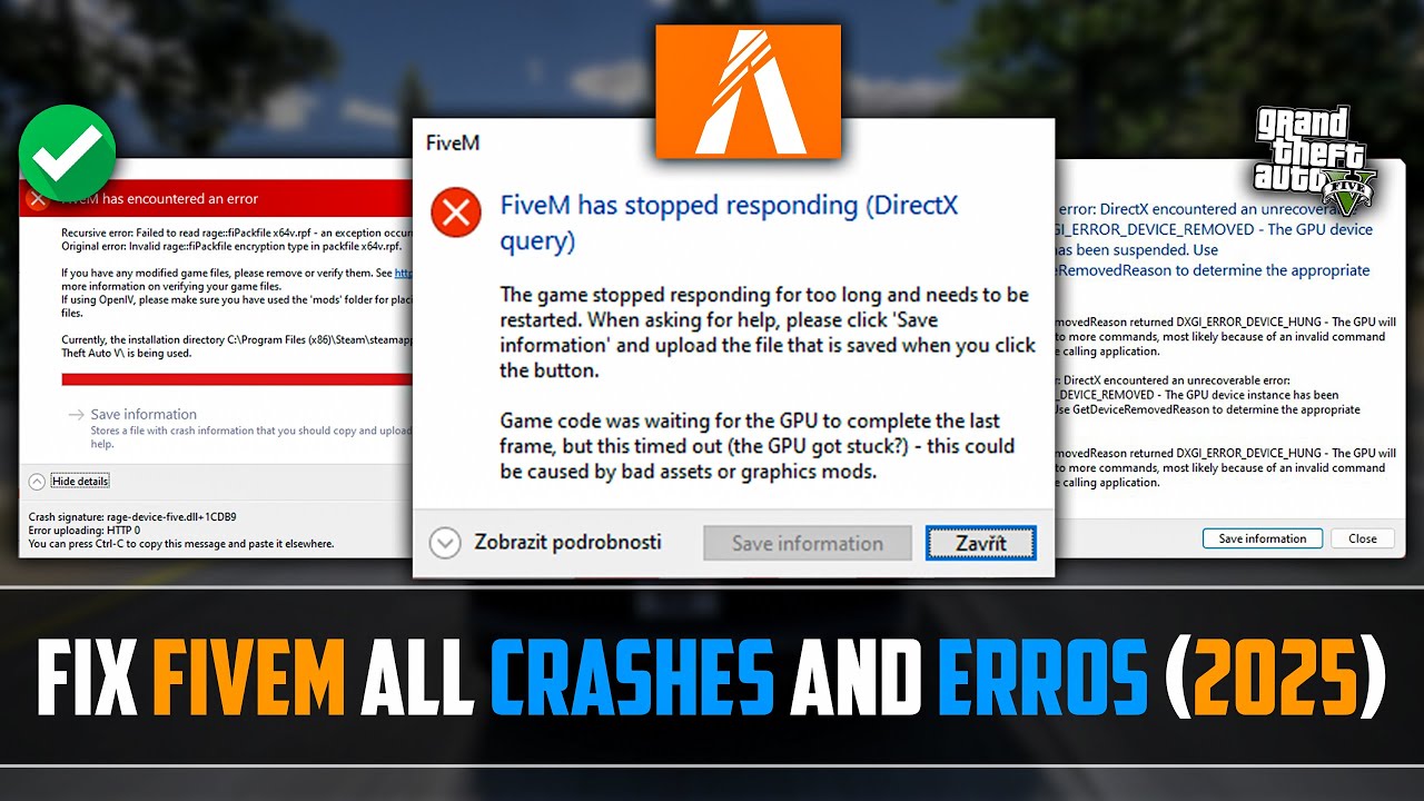 How To Fix FiveM has Stopped Responding (DirectX query) DXGI ERROR DEVICE REMOVED, FiveM Errors 2025
