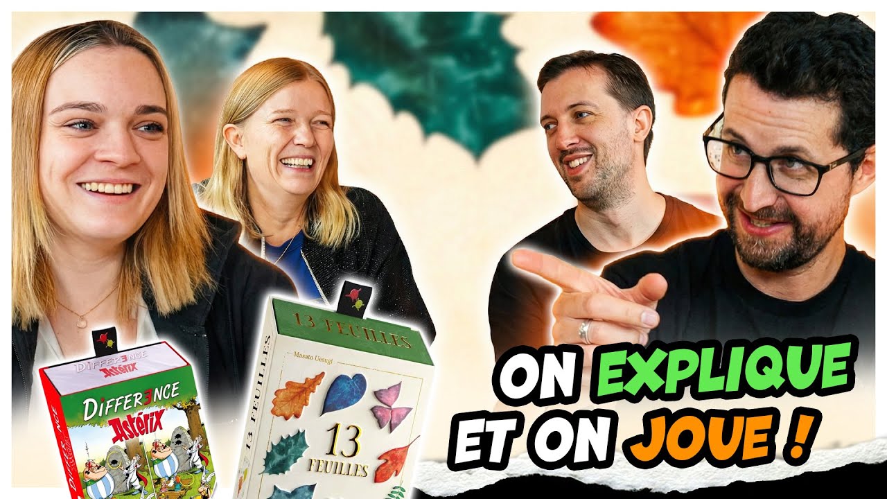 13 FEUILLES et DIFFERENCE ASTERIX, deux petits jeux familiaux. On explique et on joue.