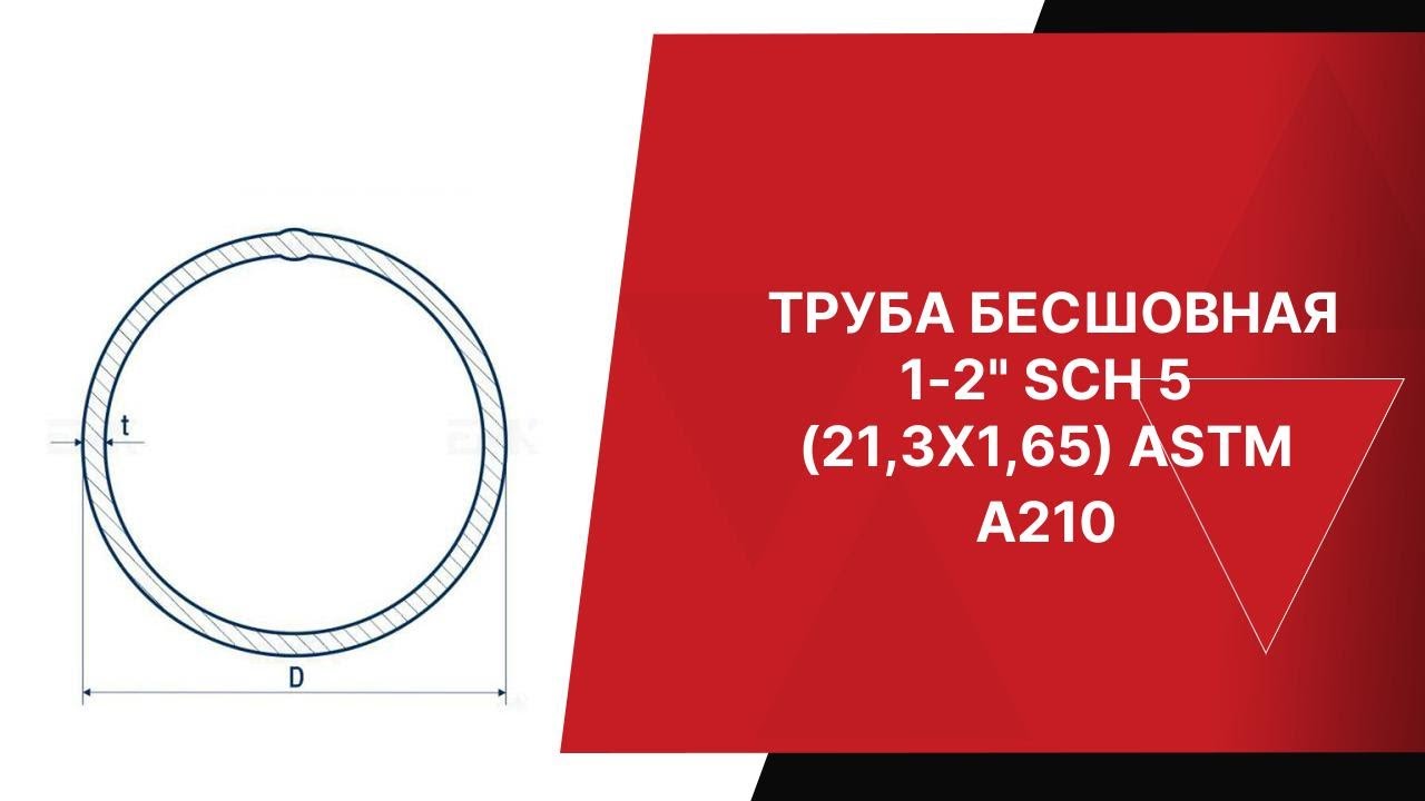 ТРУБА БЕСШОВНАЯ 1 2  SCH 5 21,3Х1,65 ASTM A210   ЕВРОПЕЙСКАЯ МЕТАЛЛУРГИЧЕСКАЯ КОМПАНИЯ