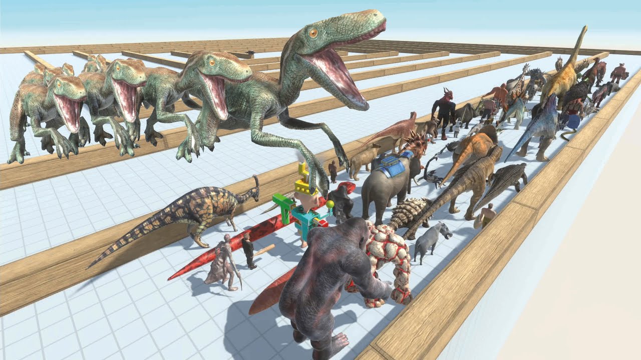 LAST SURVIVOR - ESCAPE FROM HORDE RAPTORS - SWIRL COURSE - ARBS - Animal Revolt Battle Simulator