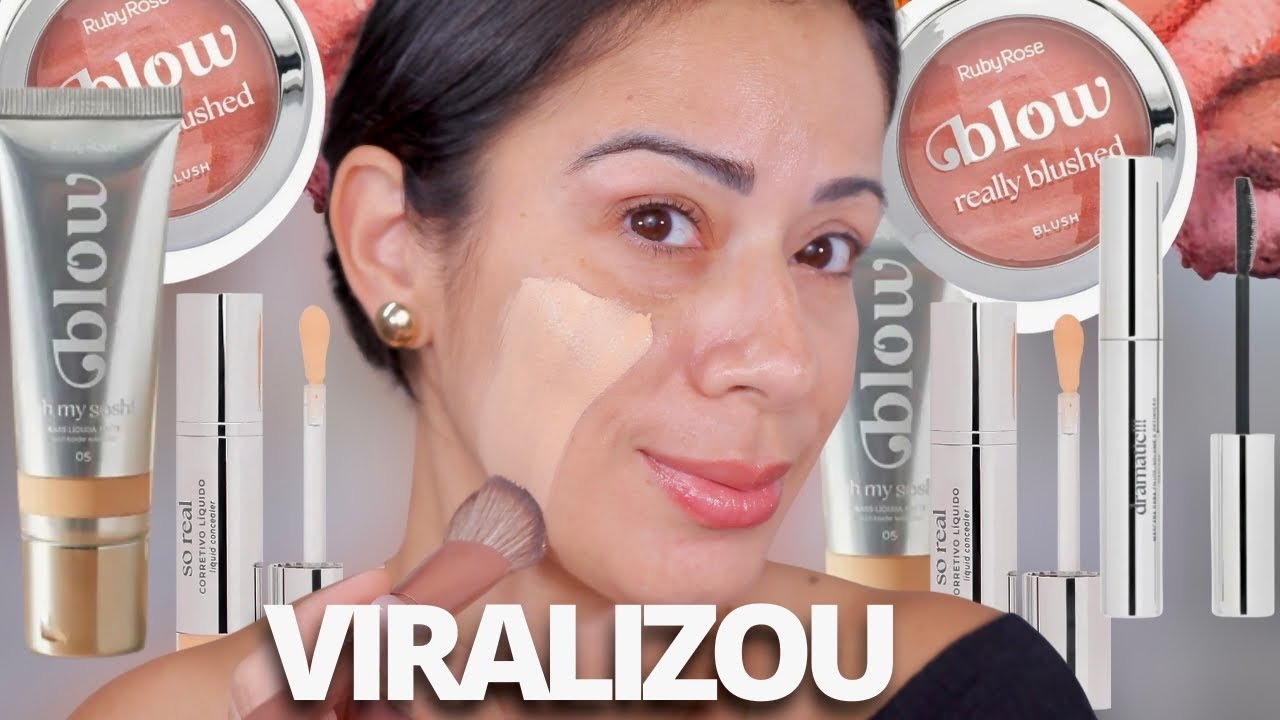 Linha Glow da Ruby Rose ? | Testando BLOW RUBY ROSE , Base, Corretivo e Blush