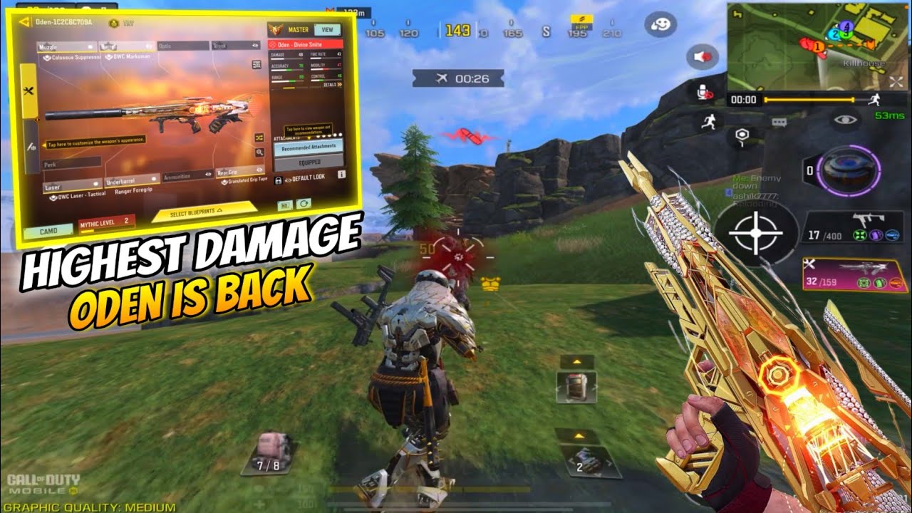 Most Awaited + highest damage mythic oden is back in codm br !!! best oden gunsmith in cod mobile