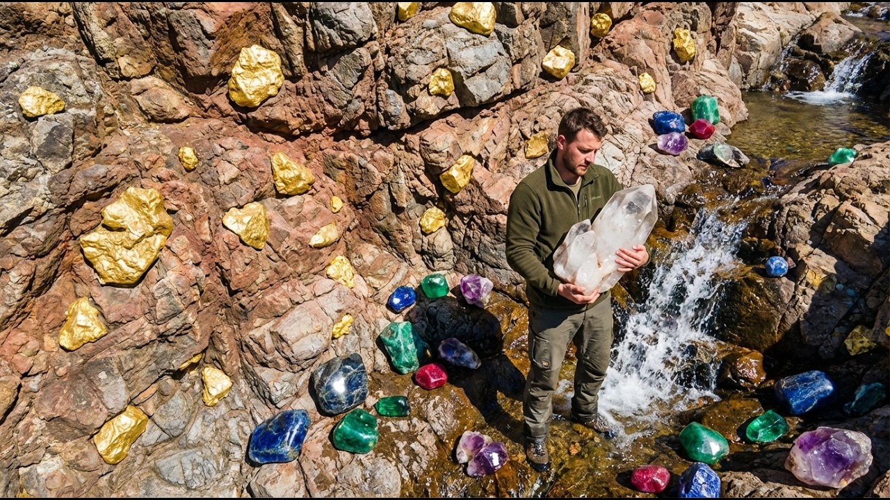 Unbelievable Treasure Discovery! Gold Nuggets & Giant Crystals Found in River
