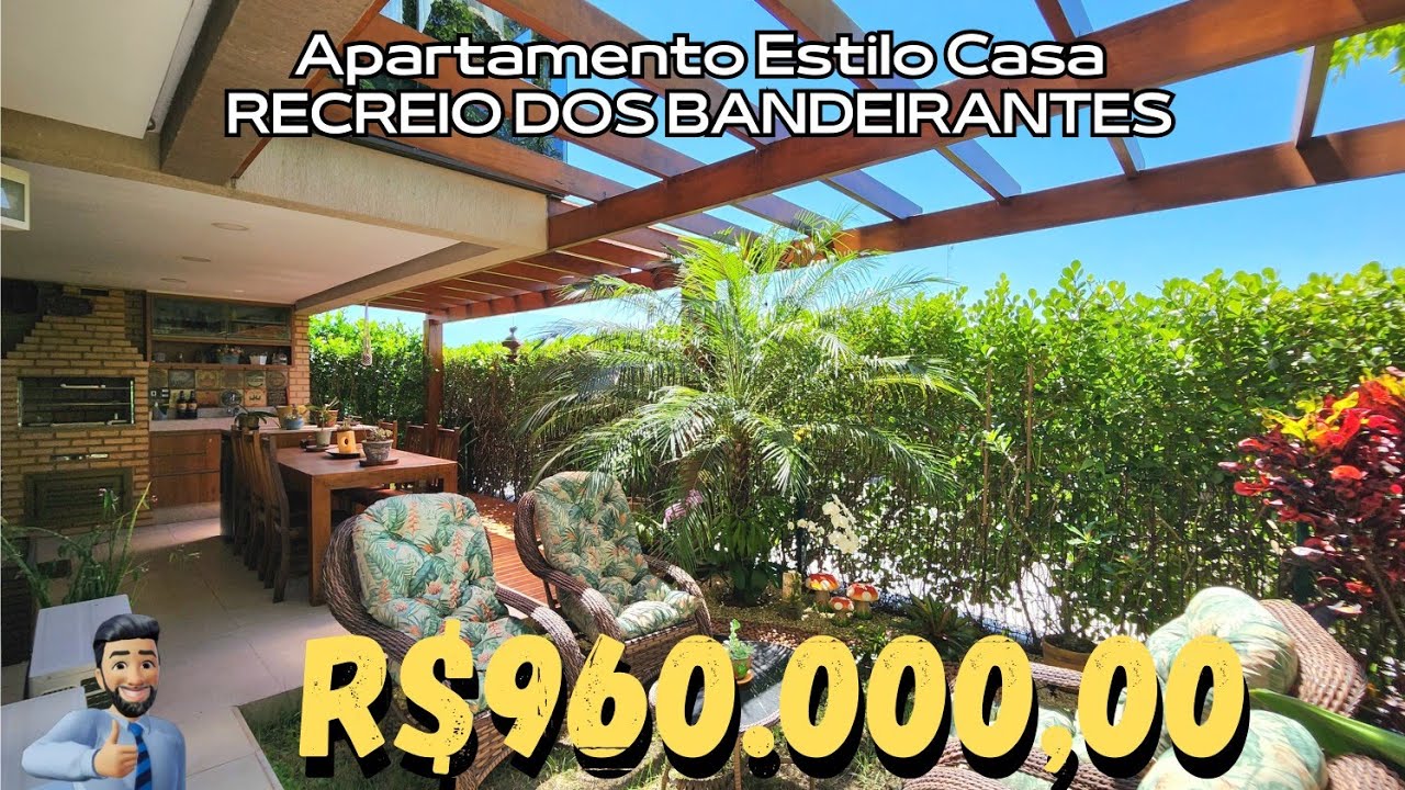 Apartamento com quintal no Recreio dos Bandeirantes - RICARDO MARTINS IMÓVEIS