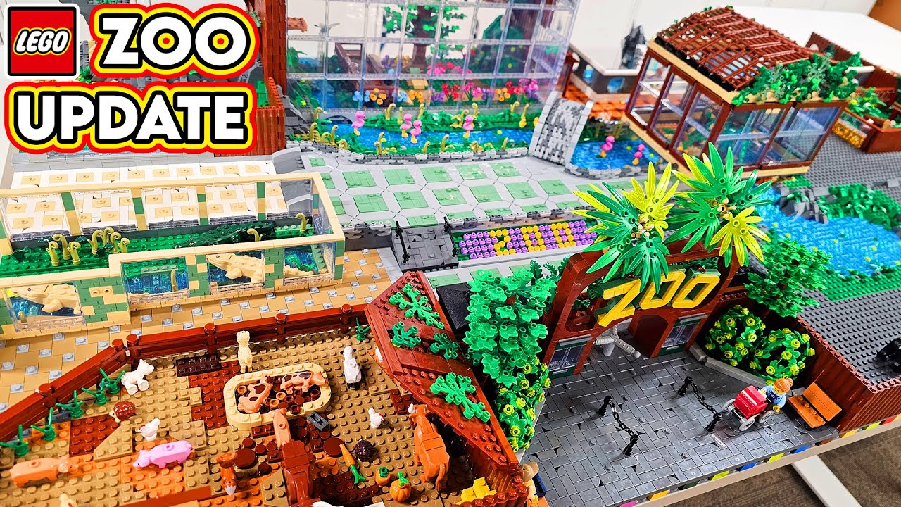 LEGO Zoo Entrance Improved & Flamingo Habitat Developed!