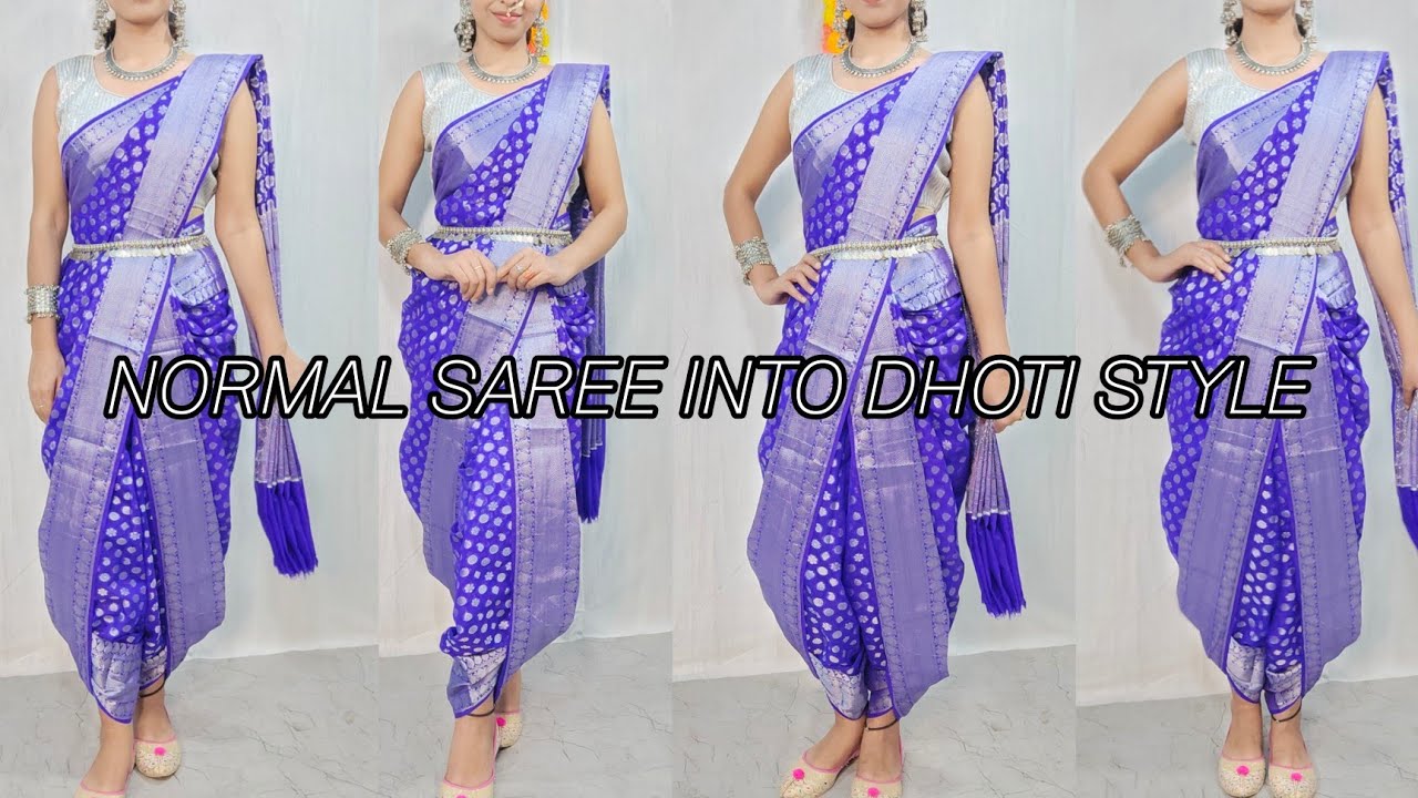 perfect & easy drape for dhoti style|drape your saree into dhoti style|step by step|hindi