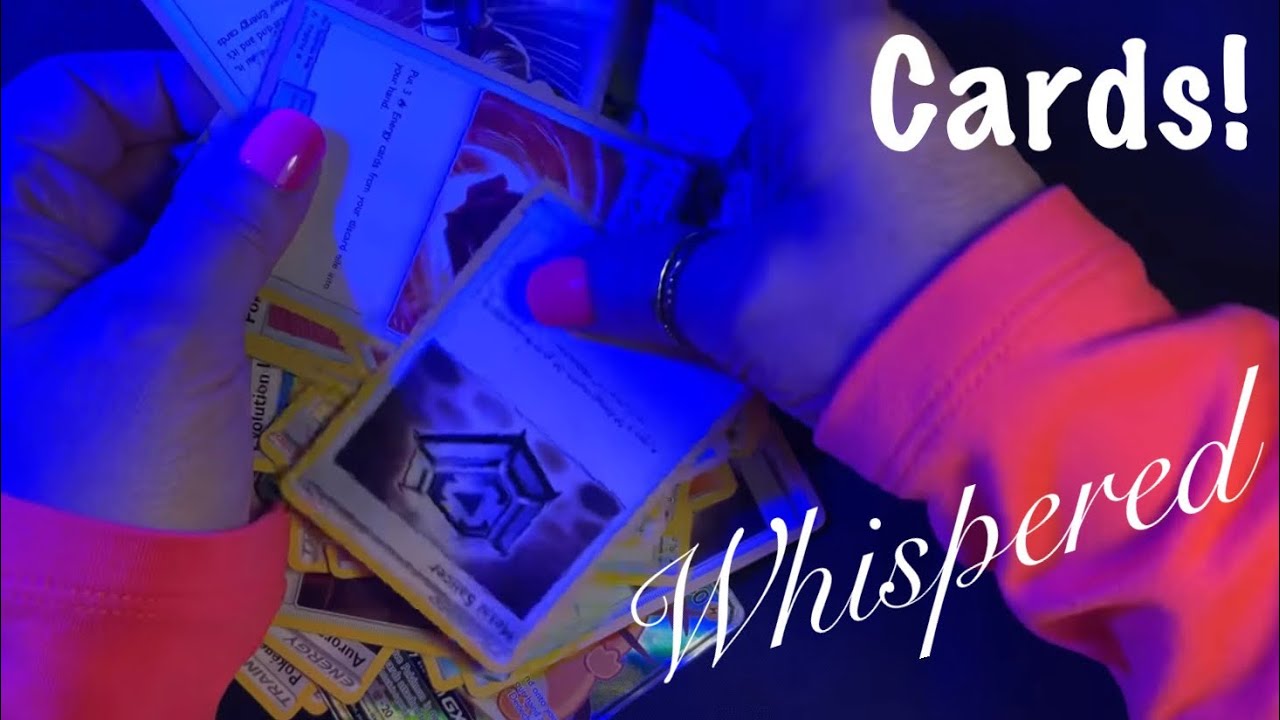 ASMR Pokemon Cards (Whispered) Card shuffling & handling.