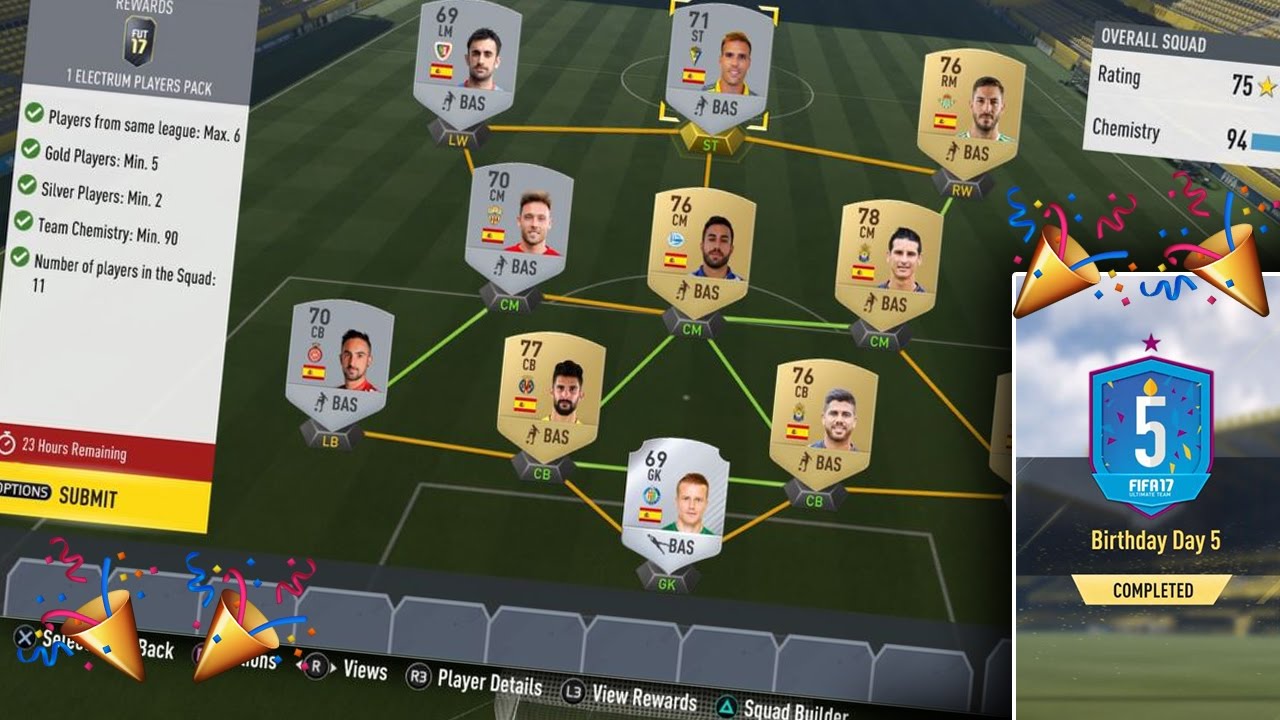 FIFA 17 FUT BIRTHDAY DAY 5 SBC | ONLY *4.5K* CHEAP!!!
