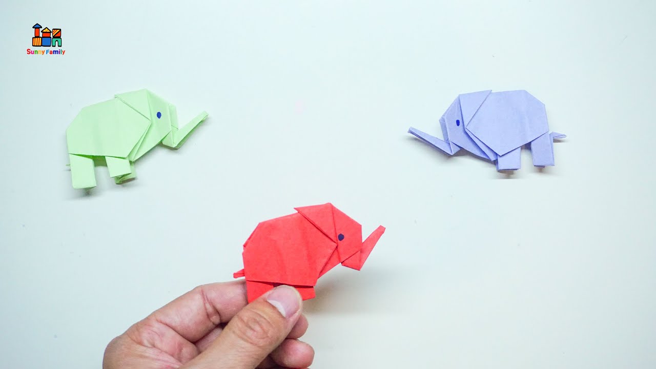 Gấp Con Voi Bằng Giấy Đơn Giản - Hướng Dẫn Gấp Ch&uacute; Voi Con  - Origami Elephant Easy Step By Step