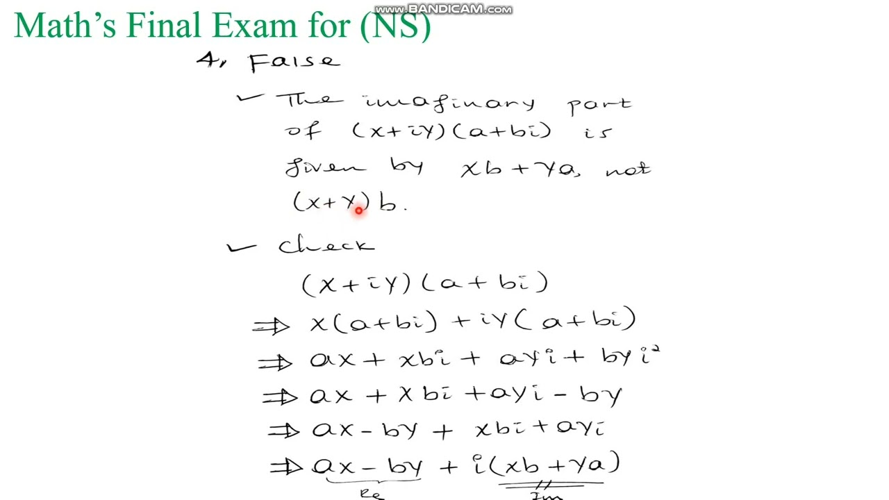 Lecture 3 Part 1 Math's Final Exam  AMU