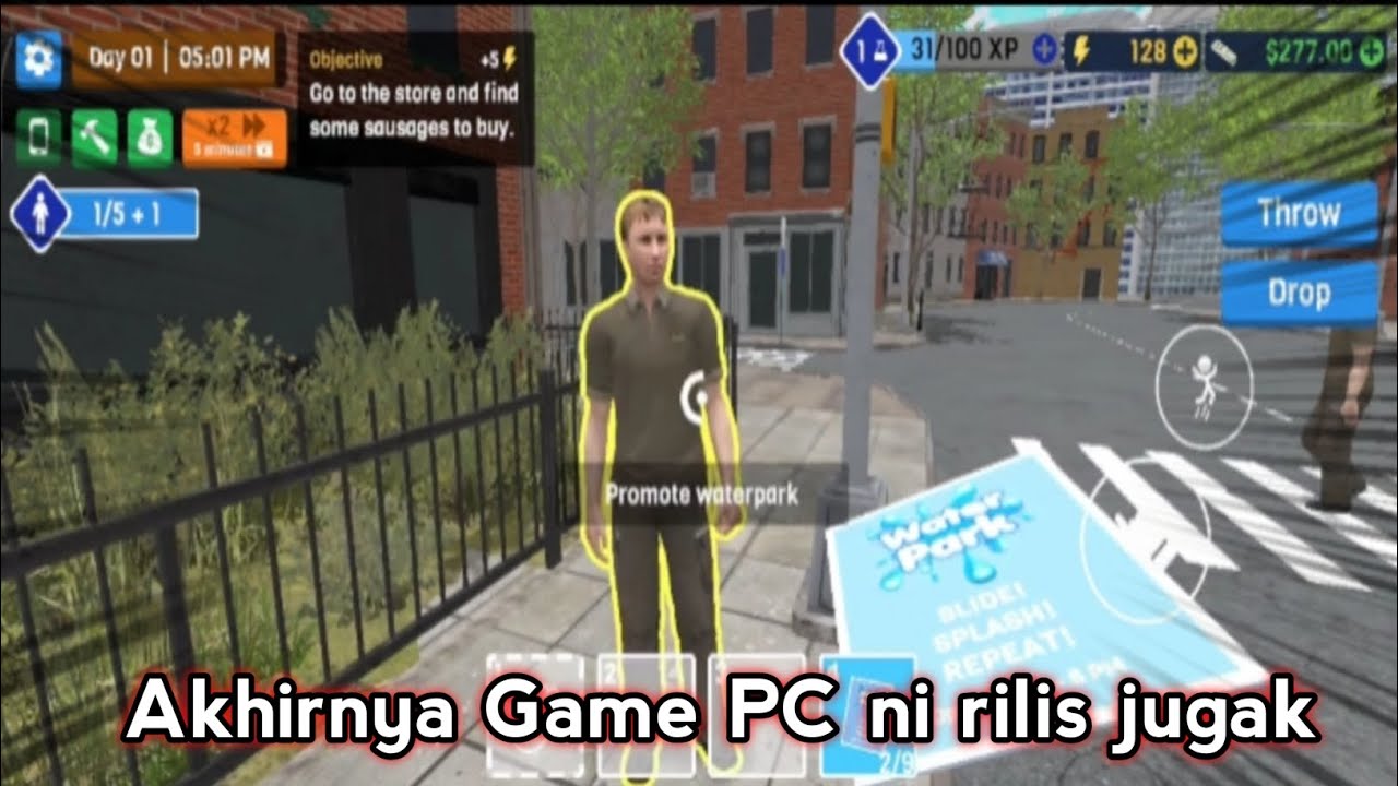 Akhirnya Game dekat computer ni dah rilis Jugak Waterpark simulator Malaysia part 1