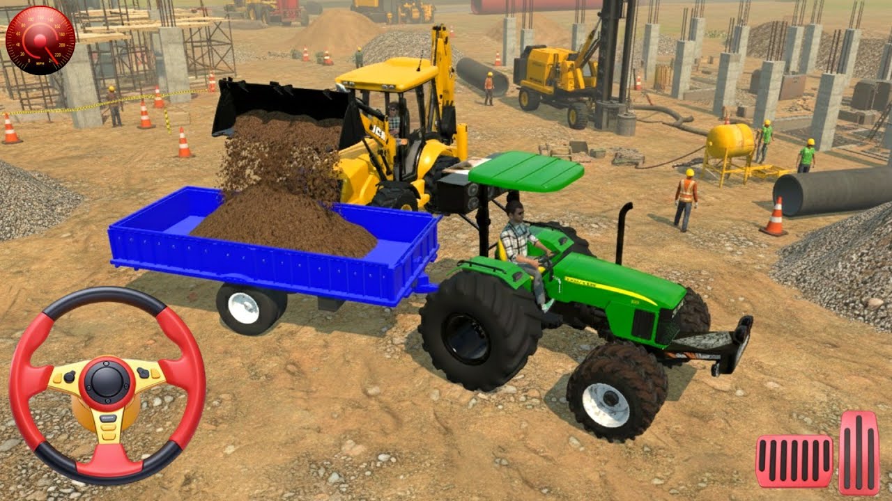 Drive JCB and Unloading Stone From Dumper in Game🔥 #jcb #tractor #gamingvideos 