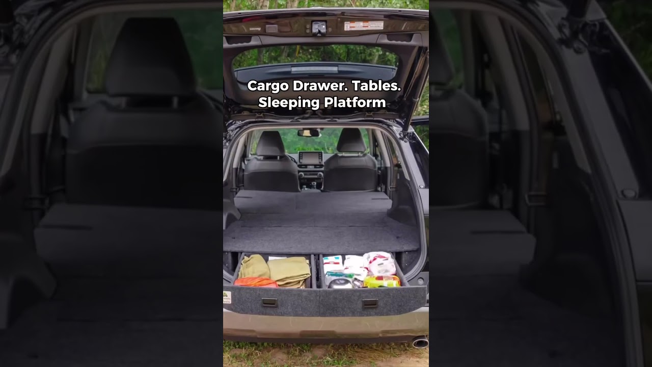 Elevate your #RAV4 trips with the Camper Kit! Cargo Drawer. Tables. Sleeping Platform #overlanding