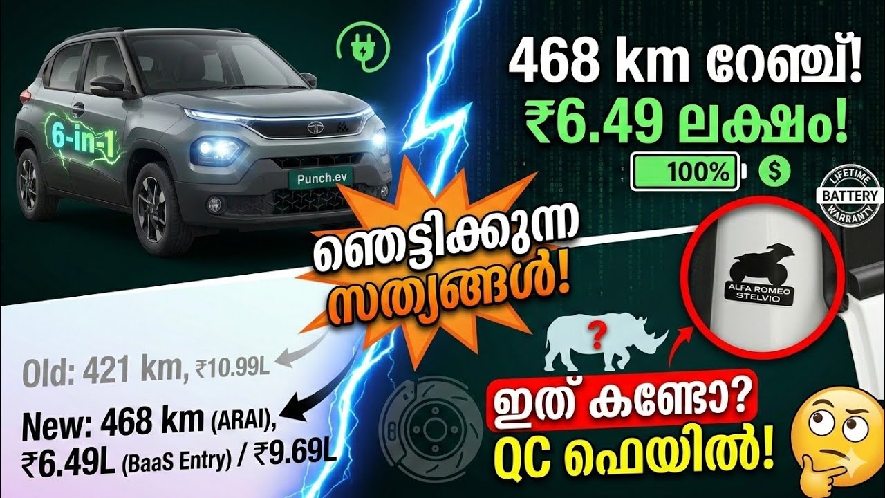 റേഞ്ച് കൂട്ടി, വില കുറച്ചു! പക്ഷേ ടാറ്റ പറ്റിച്ചോ? 🤫 New Tata Punch EV 2026 Malayalam Review