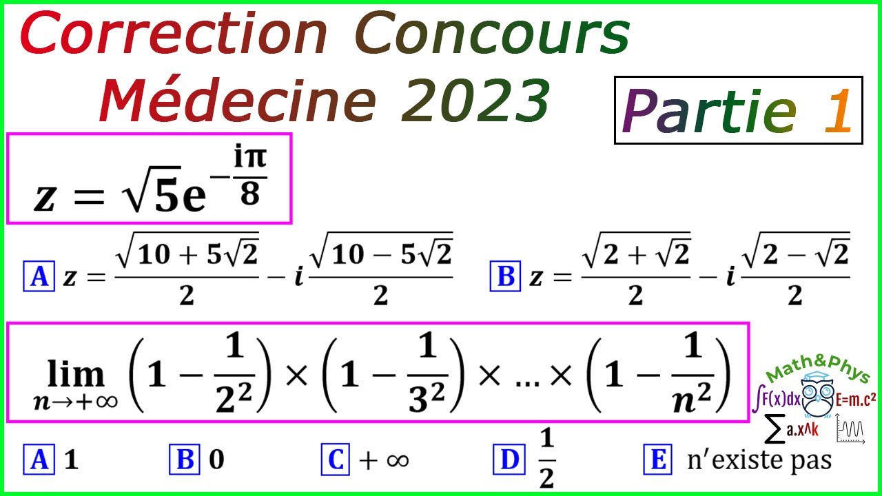 Correction Concours Médecine - Concours Médecine 2023 - [Partie 1]